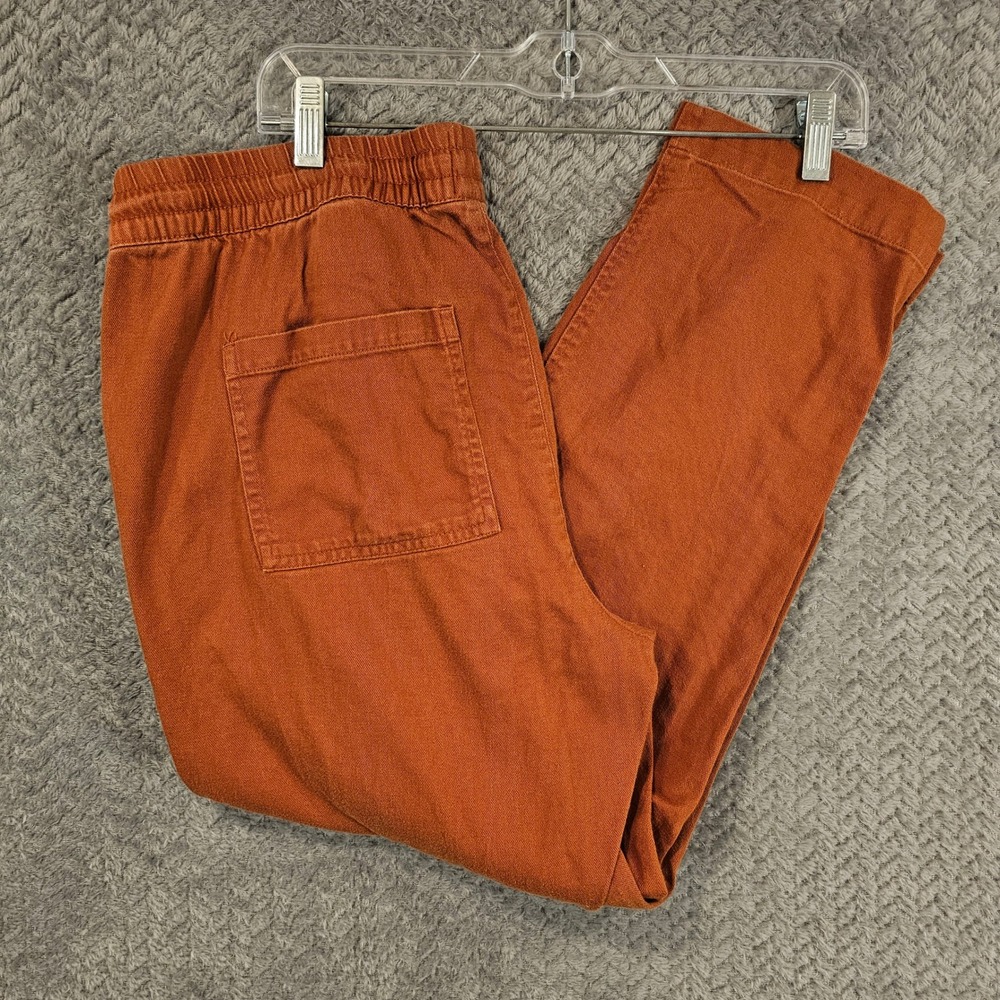 Gap Women Burnt Orange Cotton Rayon Elastic Waist Drawstring Pants M Boho
